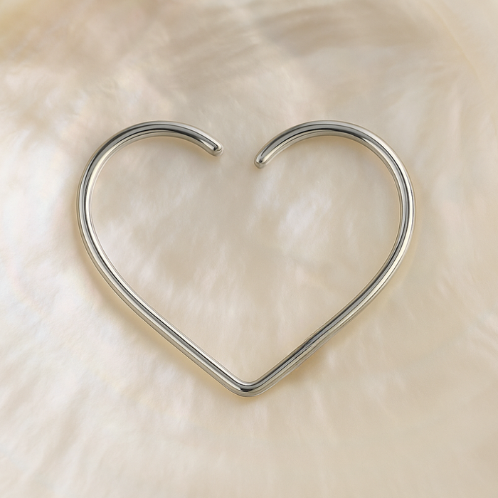 9K Gold Heart Nose Ring