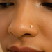 9K Gold L-Shaped Crystal Nose Stud - Monster Piercing