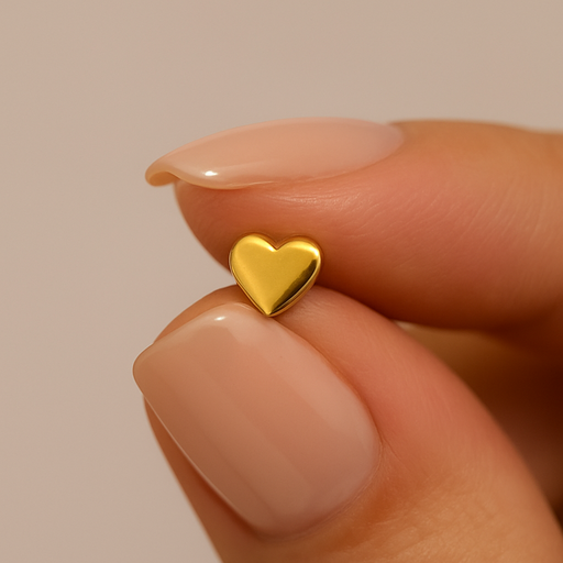 9K Gold Plain Heart Design Nose Bone - Monster Piercing