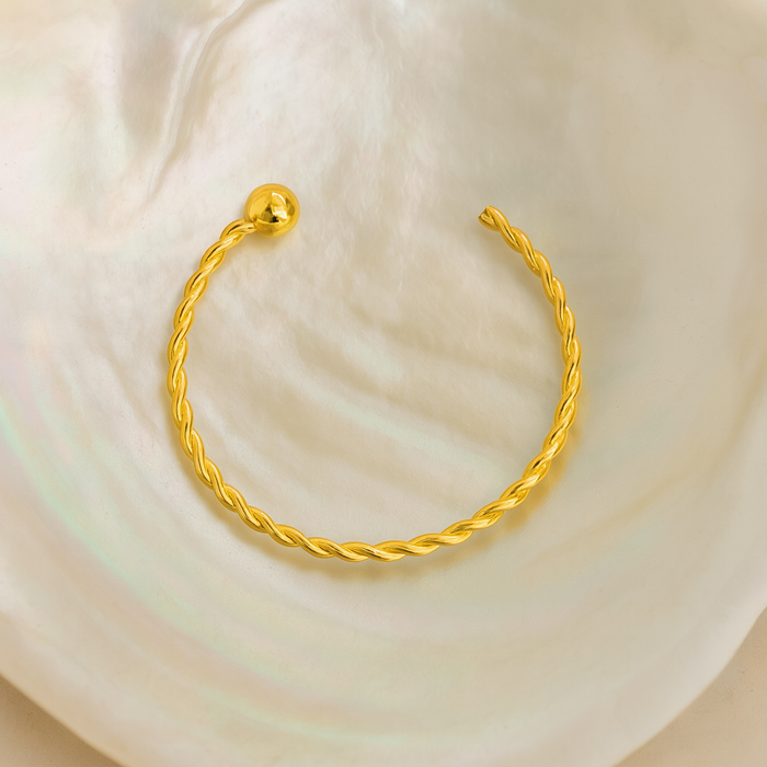 9K Gold Twisted Open Hoop Nose Ring - Monster Piercing