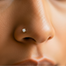 9K Gold Claw-Set Moissanite Stone L-bend Nose Stud - Monster Piercing