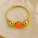 9K Gold Spring Coil end with Opal center Nose Hoop Ring - Monster Piercing