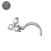G23 Grade Titanium Tri CZ Jewelled Nose Screw - Monster Piercing
