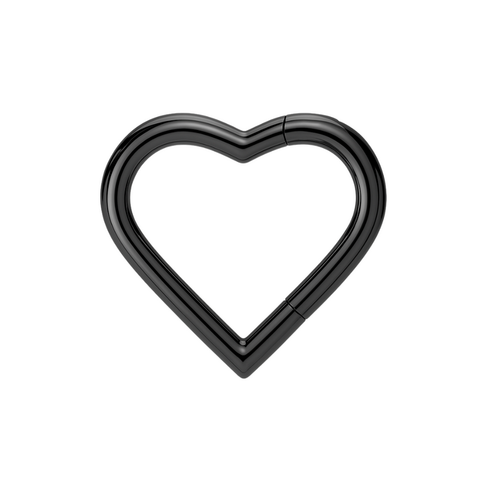 316L Surgical Steel Heart Hinged Segment Clicker Ring - Monster Piercing