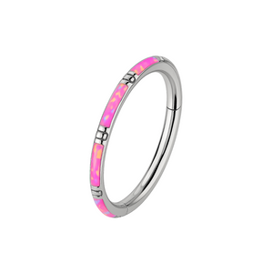 316L Surgical Steel Opal Studded Hinged Segment Clicker Ring