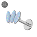 G23 Titanium Dazzling Trio Opal Jewelled Thread-less Push-Fit With Flatback Stud - Monster Piercing