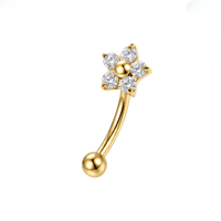 G23 Titan Fünfblättrige CZ-Blumen Curved Barbell