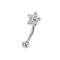 G23 Titanium Five-Petal CZ Flower Curved Barbell