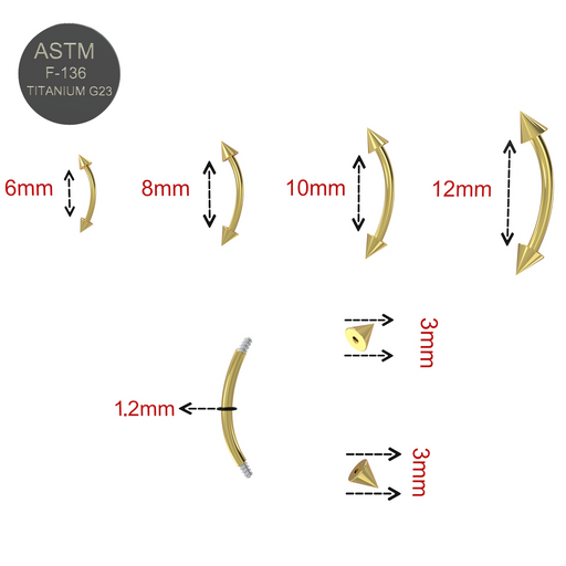 G23 Titanium Eyebrow Bar With Cone - Monster Piercing
