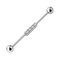 316L Surgical Steel Striped Center Ear Industrial Barbell