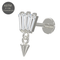 G23 Titanium Triple Baguette Jewelled Push-Fit Flatback Stud