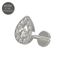 G23 Titanium CZ Jewelled Tear Drop Push-Fit Flatback Stud