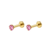 14K Gold Claw-Set Pink Lab Grown Diamond Threadless Flatback Pair Monster Piercing United Kingdom