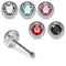 925 Sterling Silver 5pcs Jewelled Round CZ Nose Bone Set