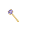 14K Gold Claw-Set Round CZ Nose Bone Stud