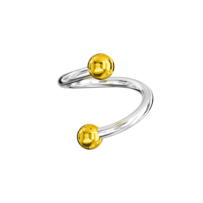 316L Surgical Steel Twisted Barbell with Anodised Ball