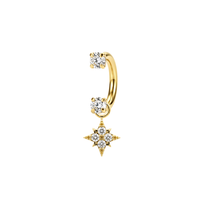 G23 Titanium North Star Drop with Double Prong-Set CZ Circular Barbell