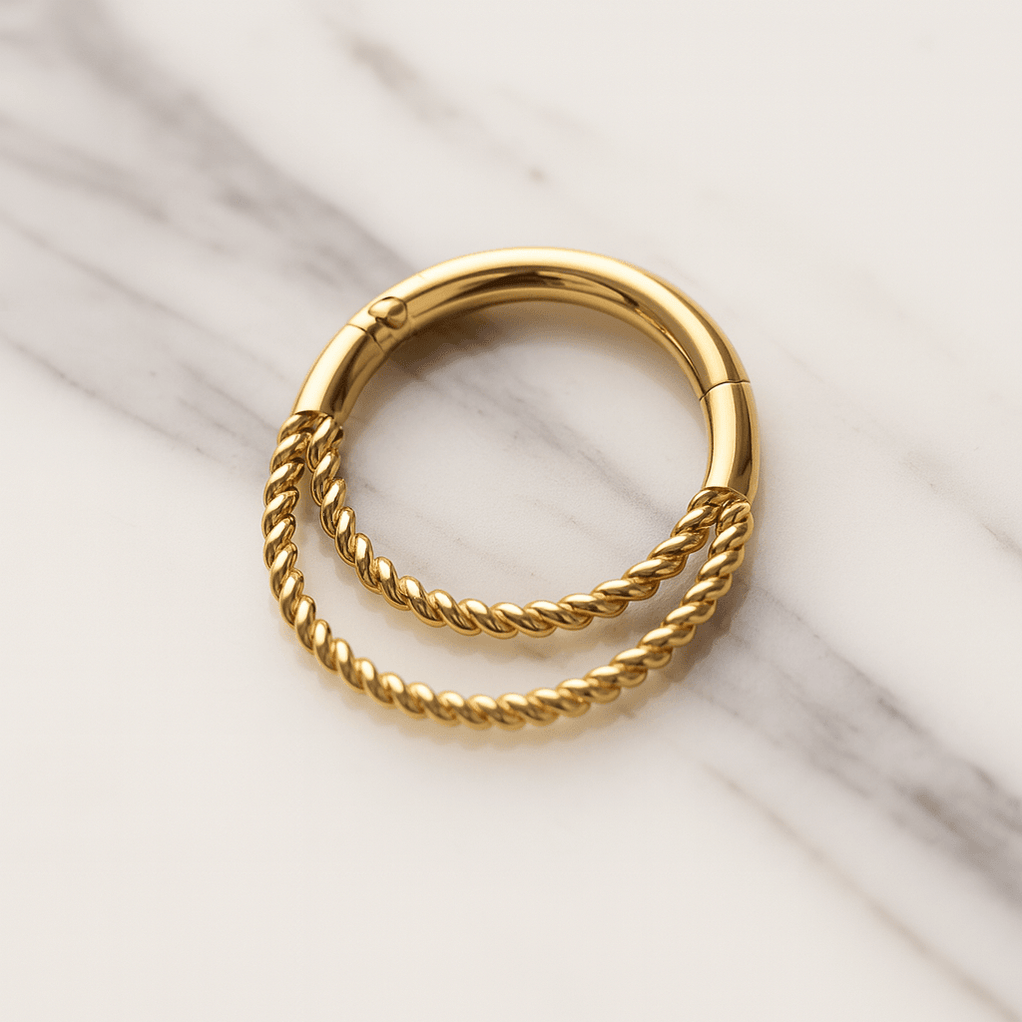 925 Sterling Silver Twisted Double Segment Clicker Ring | Buy UK ...