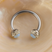 316L Surgical Steel CZ and Epoxy Ball with Opal Jewelled Circular Barbell - Monster Piercing