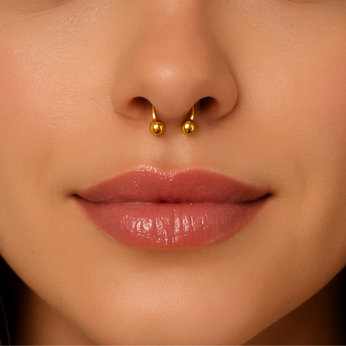 G23 Titanium Gold Anodised Circular Barbell with Ball - Monster Piercing