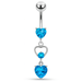 925 Sterling Silver Jewelled Heart Cutout Navel Belly Piercing - Monster Piercing