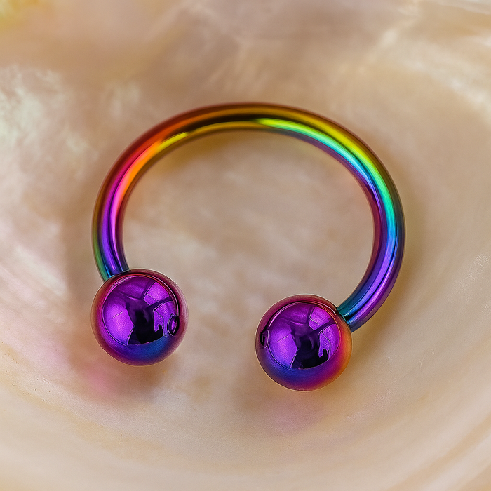 316L Surgical Steel Anodised Horseshoe CBB with Ball - Monster Piercing