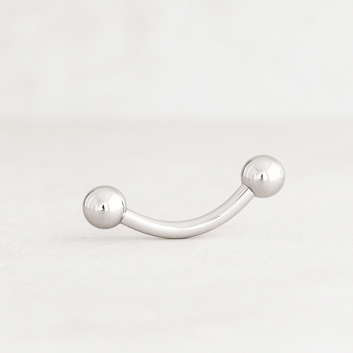 EO Gas Sterilised 316L Surgical Steel Externally Threaded Ball End Curved Bar - Monster Piercing