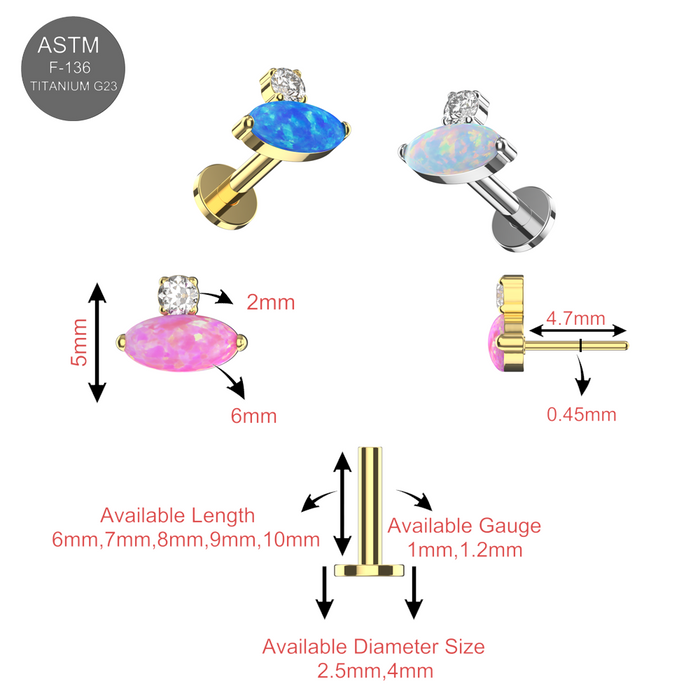 Limerencia G23 Titanium Opal Stud Oorbellen voor dames meisjes, hypoallergeen implantaatkwaliteit Delicate sieraden voor gevoelige oren (5mm, A5 Limerencia G23 Titanium Opal Stud Oorbellen voor dames meisjes, hypoallergeen implantaatkwaliteit Delicate sieraden voor gevoelige oren (5mm, A5