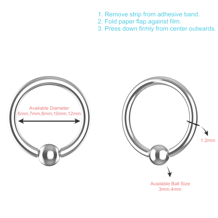 EO Gas Sterilised 316L Surgical Steel Captive Bead Ring - Monster Piercing