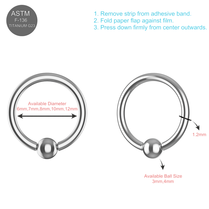 EO Gas Sterilised G23 Titanium Captive Bead Ring - Monster Piercing