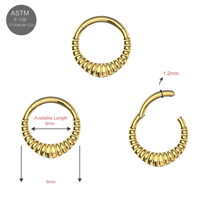 G23 Titanium Carved Teardrop Hinged Segment Clicker - Monster Piercing