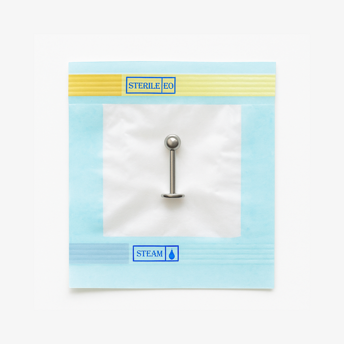 EO Gas Sterilised 316L Surgical Steel Externally Threaded Ball Top Labret - Monster Piercing