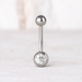 EO Gas Sterilised G23 Titanium Single CZ Jewelled Belly Ring - Monster Piercing