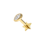 14K Solid Gold Bezel Marquise CZ Labret Stud with Titanium Star Back