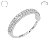 316L Surgical Steel Double Line CZ Jewelled Bendable Flexy Hoop - Monster Piercing