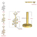 316L Surgical Steel Jewelled Leaf Internally Threaded Screw Fit Dangling Stud - Monster Piercing