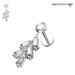 316L Surgical Steel Jewelled Leaf Internally Threaded Screw Fit Dangling Stud - Monster Piercing