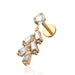 316L Surgical Steel Jewelled Leaf Internally Threaded Screw Fit Dangling Stud - Monster Piercing