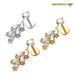 316L Surgical Steel Jewelled Leaf Internally Threaded Screw Fit Dangling Stud - Monster Piercing