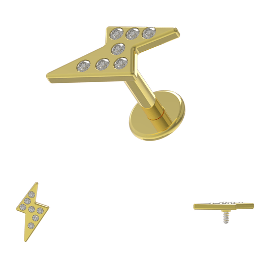 316L Surgical Steel Multi CZ Jewelled Flash Internally Threaded Stud United Kingdom
