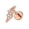 316L Surgical Steel CZ Jewelled Lightning Bolt Internally Threaded Flatback Stud