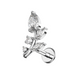 316L Surgical Steel Marquise and Round CZ Jewelled Floral Leaf Flatback Stud - Monster Piercing