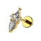 316L Surgical Steel Coffin & Pear Cut CZ Jewelled Flatback Stud