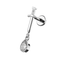 316L Surgical Steel Sword with Dangling CZ Tear Drop Flatback Stud