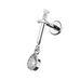 316L Surgical Steel Sword with Dangling CZ Tear Drop Flatback Stud - Monster Piercing