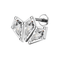 316L Surgical Steel Triple CZ Jewelled Coffin Design Internally Threaded Flatback Stud