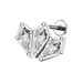 316L Surgical Steel Triple CZ Jewelled Coffin Design Internally Threaded Flatback Stud - Monster Piercing