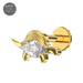 G23 Titanium Marquise CZ Jewelled Stegosaurus Internally Threaded Flatback Stud - Monster Piercing