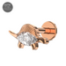 G23 Titanium Marquise CZ Jewelled Stegosaurus Internally Threaded Flatback Stud - Monster Piercing