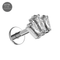 G23 Titanium Triple CZ Baguette Jewelled Internally Threaded Flatback Stud